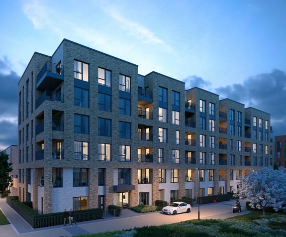 Colindale Garden Block K at night