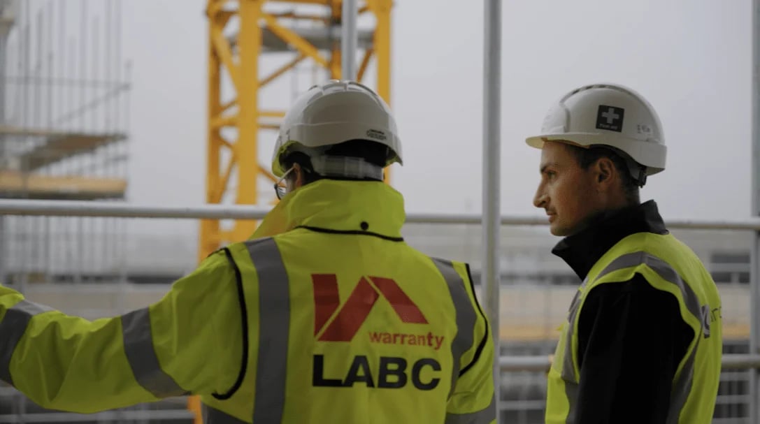 Inland Homes - LABC Logo on man with scaffolding