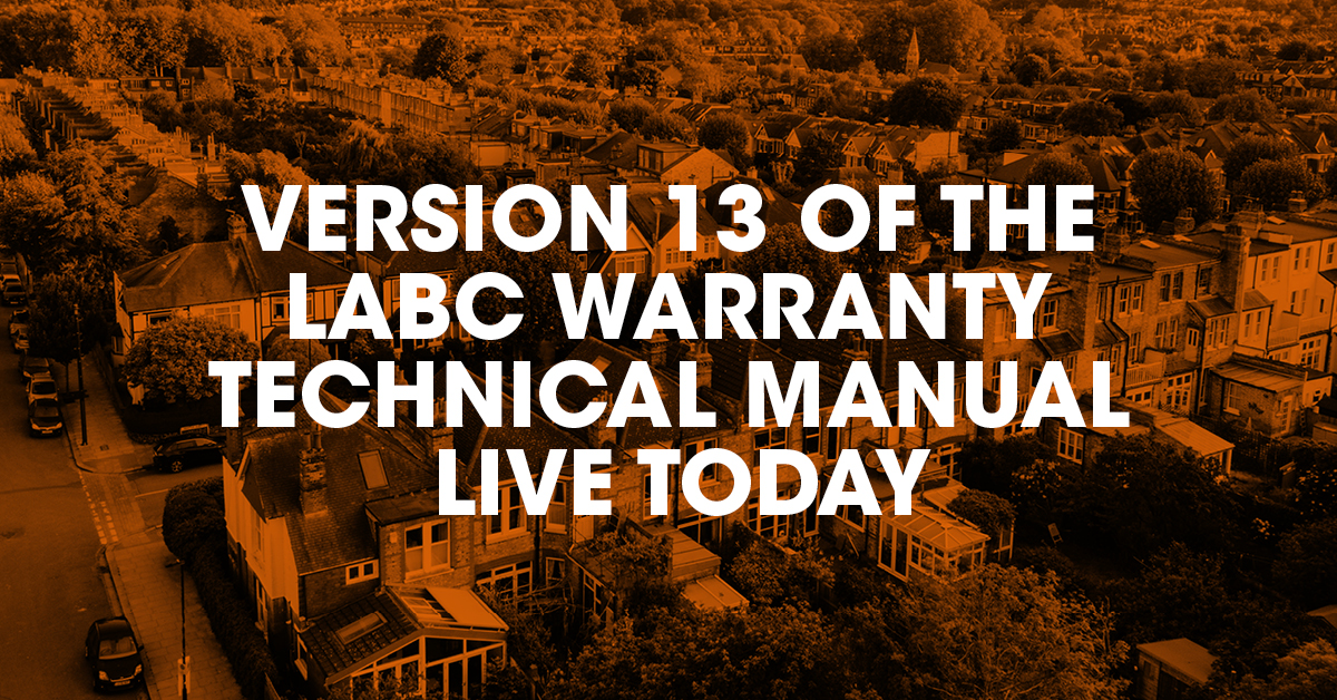 Version 13 of LABC Warranty Technical Manual live now